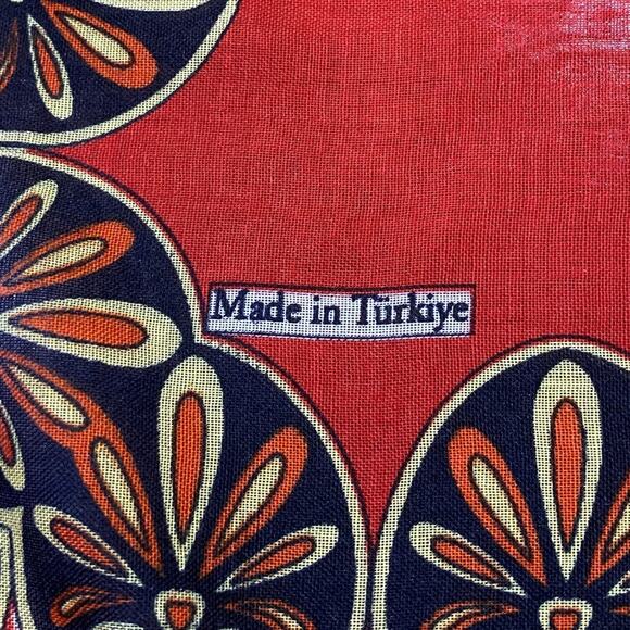 Firat Prenses Sheer Red Neck Scarf Made in Turkiye M013 L36" X W36" - Picture 4 of 10